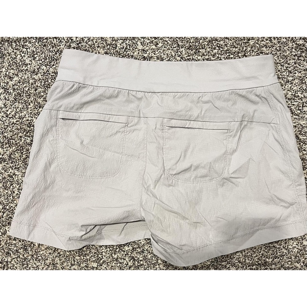 Athleta Shorts Womens 2 Khaki Lightweight Hiking Walking Elastic Waist Pockets - Picture 6 of 9